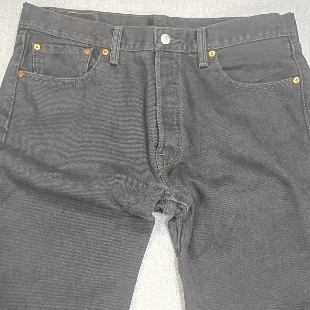 Levi's 501 Jeans Men's 34x34 (35x33) Black Button Fly Straight Leg Denim Pants